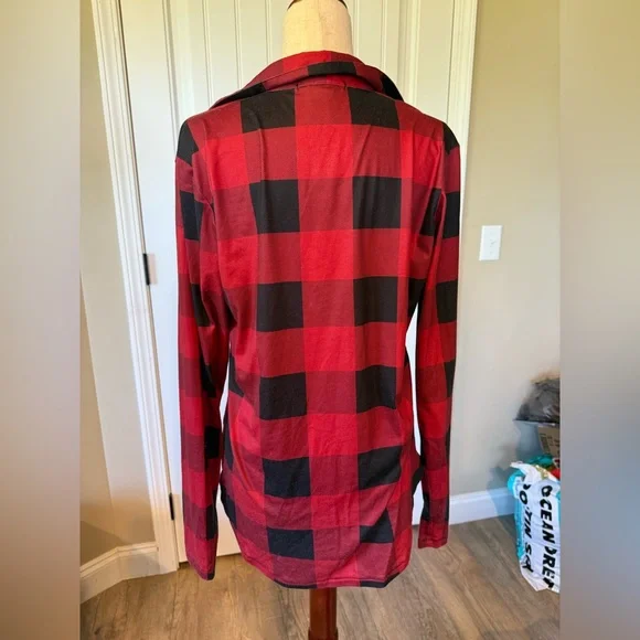 Cowgirl Tuff Co Buffalo Plaid Long Sleeve Button Up Shirt Women's Medium - Picture 2 of 3